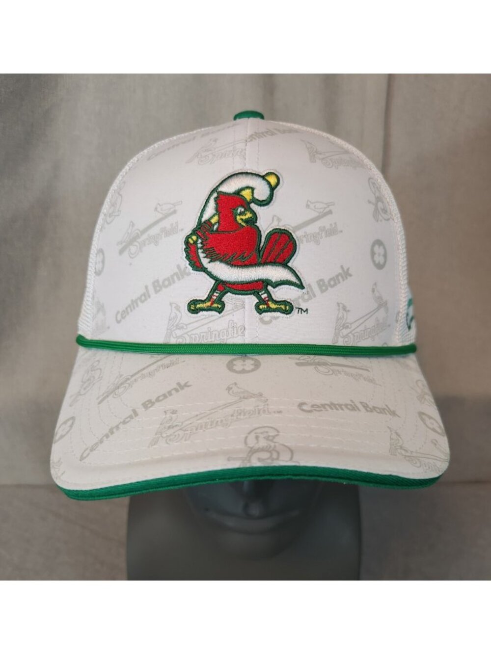 MiLB Minor League Springfield Cardinals White Green Promo Central Bank Cap Hat - Picture 1 of 5